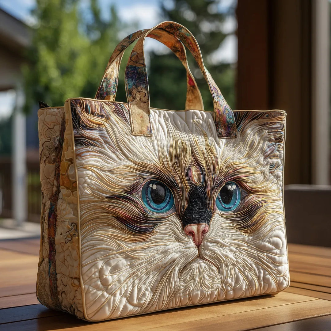 Saco Artesanal - Gato Blanco de Ojos Azules