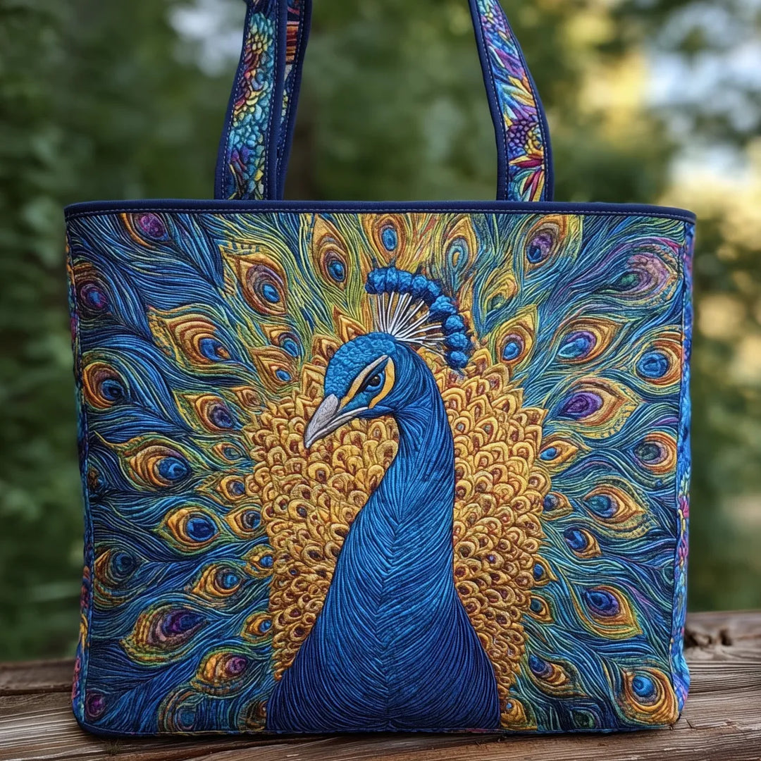 Bolso Tote Artesanal - Pavo Real Real