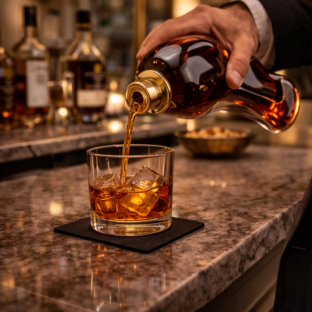 Vaso de whisky con diseño de tacón alto