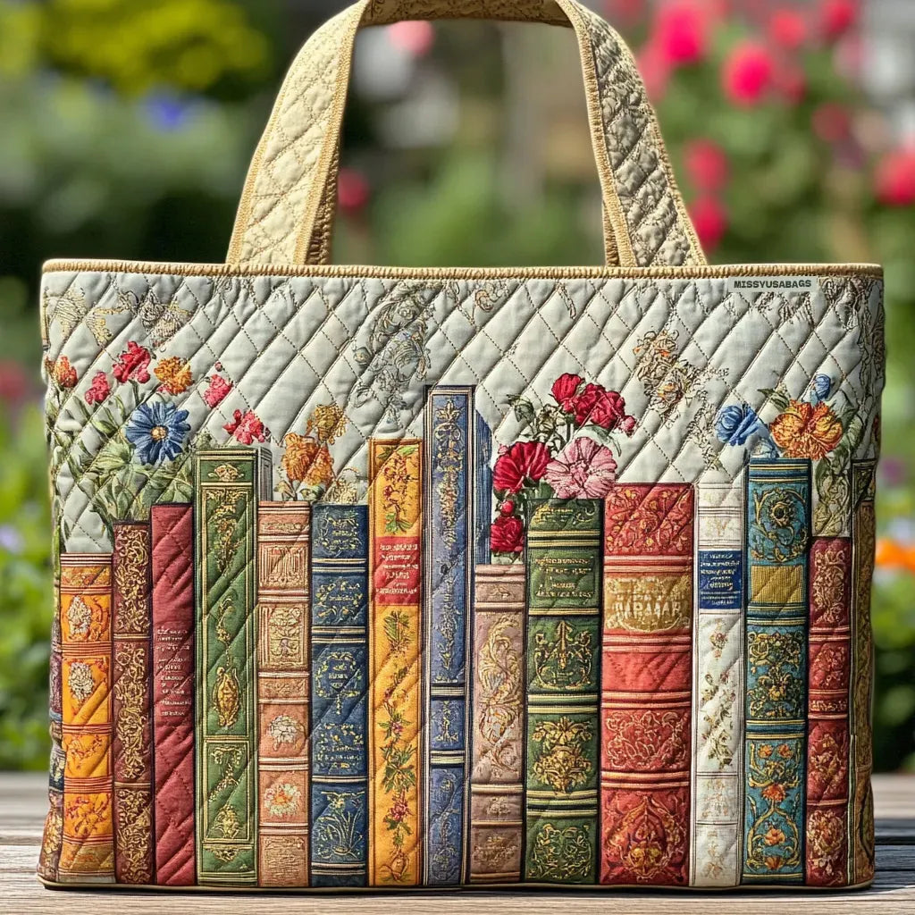 Bolsa de mano acolchada de la biblioteca encantada