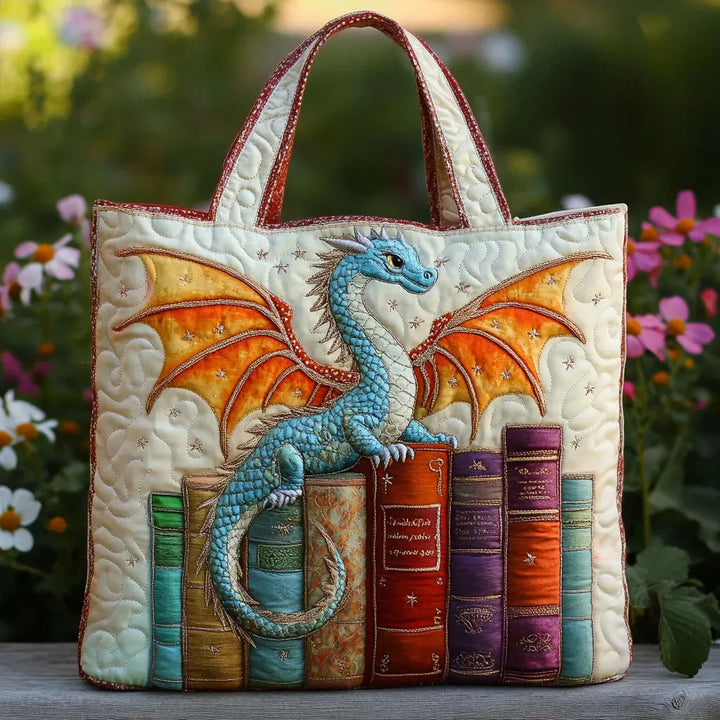 Bolso de acolchado de dragón esmeralda - Guardián de libros