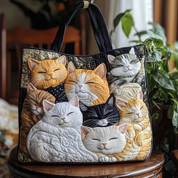 Saco Artesanal Matelassé - Sueños de Gatitos