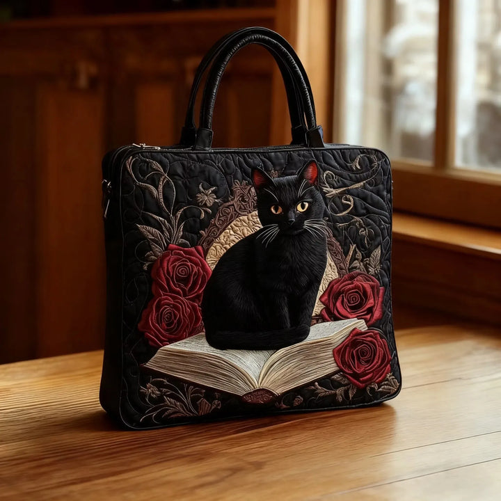 Saco Artesanal Matelassé - Gato Negro y Libros