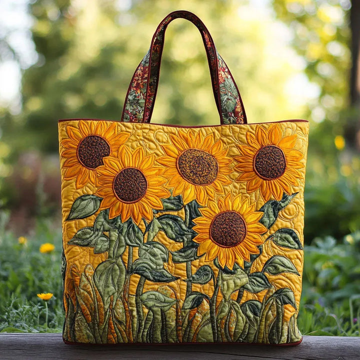 Bolso de quilting clásico con diseño de girasoles