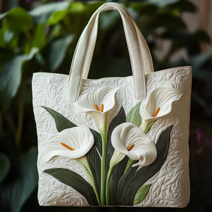 Bolso Tote Artesanal Matelassé - Blanco Aluminio