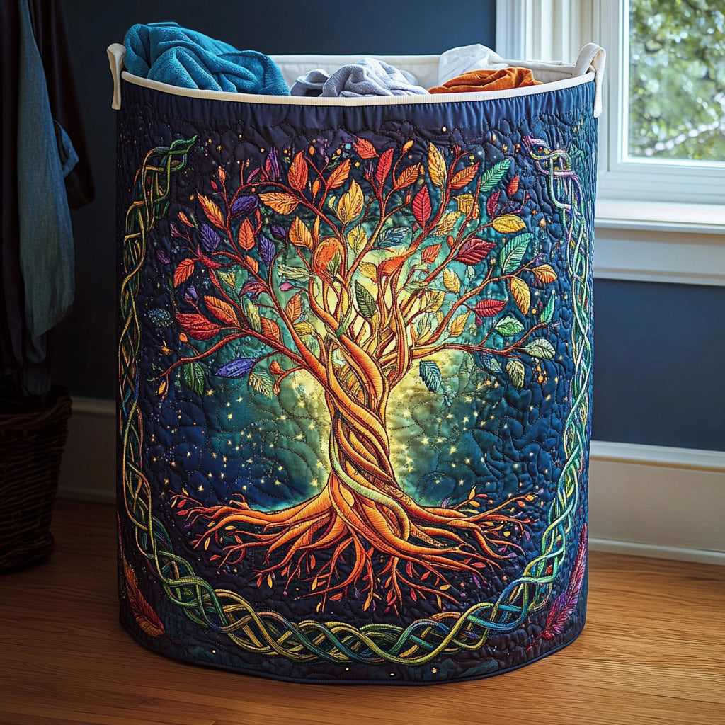 Árbol de la vida | Cesta de lavandería hecha a mano