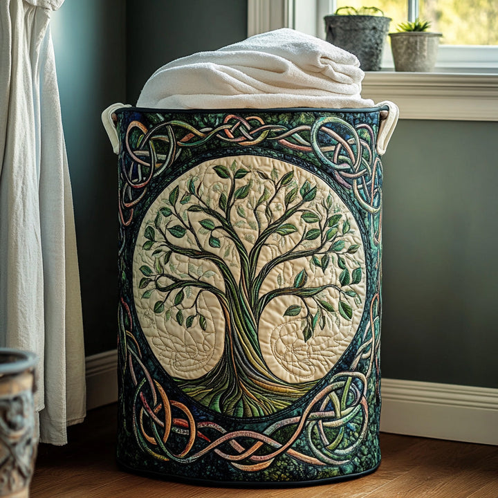Árbol de la vida | Cesta de lavandería hecha a mano
