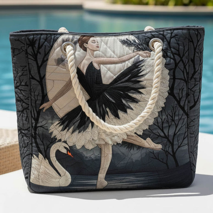 Bolsa de playa hecha a mano de bailarina elegante