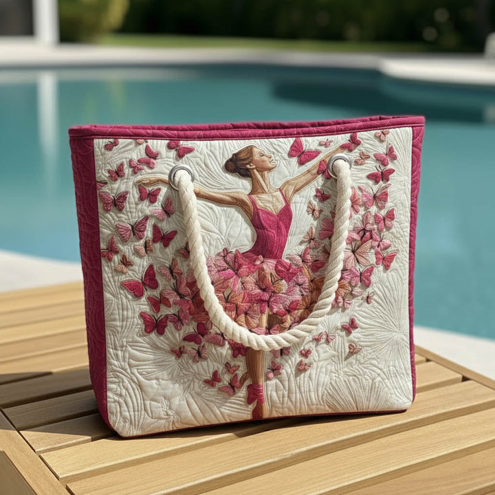 Bolsa de playa hecha a mano con diseño de bailarina