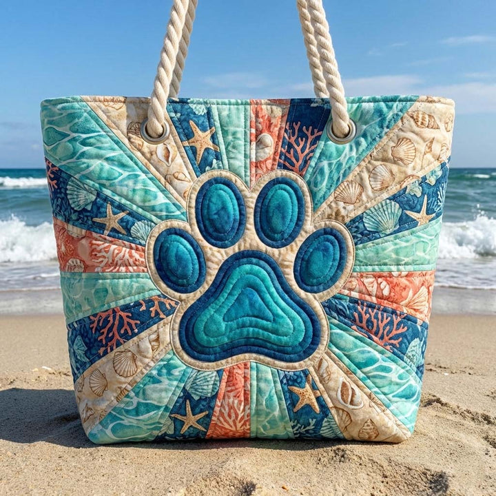 Bolso de Playa Hecho a Mano | Motivo de Huellas