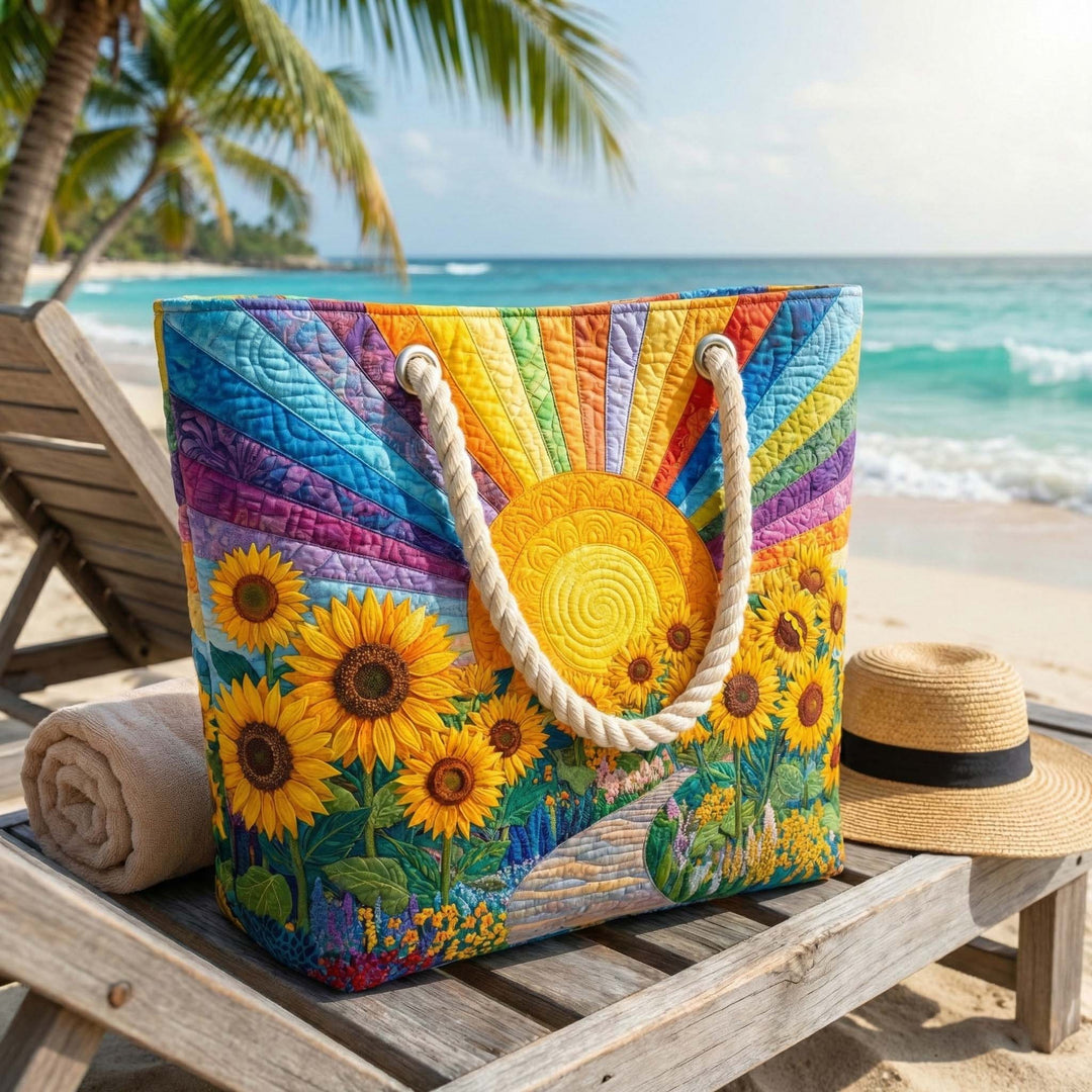 Bolso de playa hecho a mano | Sol del arcoíris