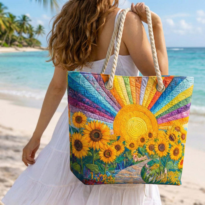 Bolso de playa hecho a mano | Sol del arcoíris