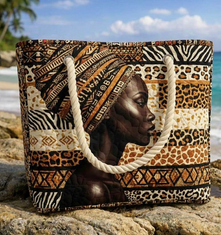 Reina Melanina Bolsa de Playa Hecha a Mano