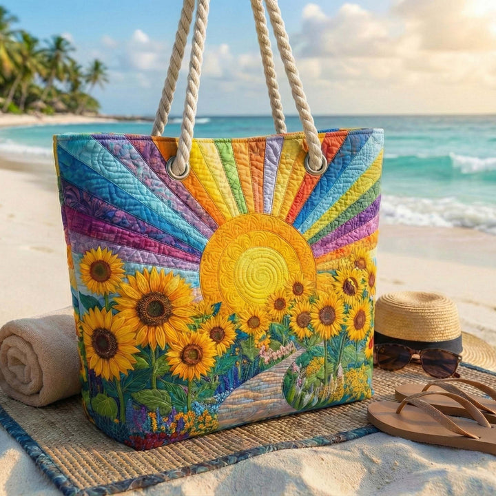Bolso de playa hecho a mano | Sol del arcoíris