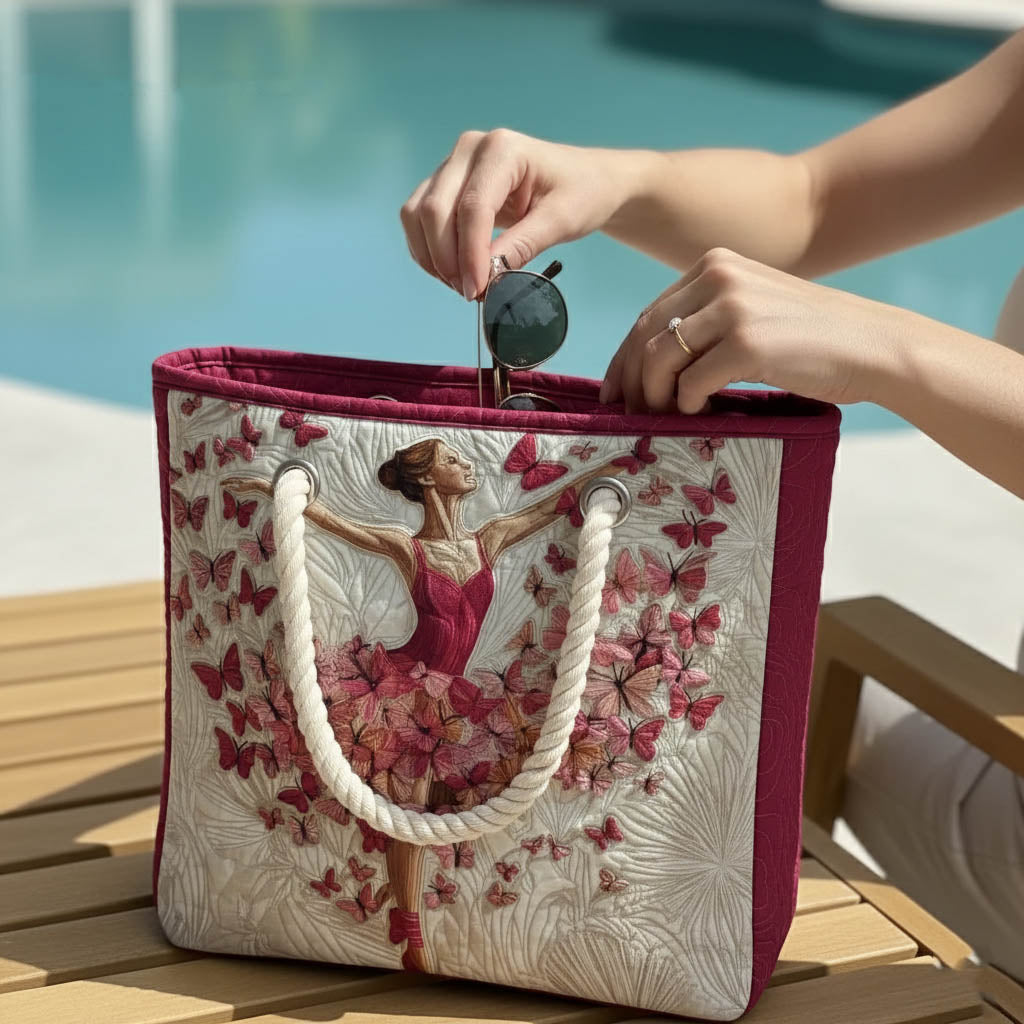 Bolsa de playa hecha a mano con diseño de bailarina