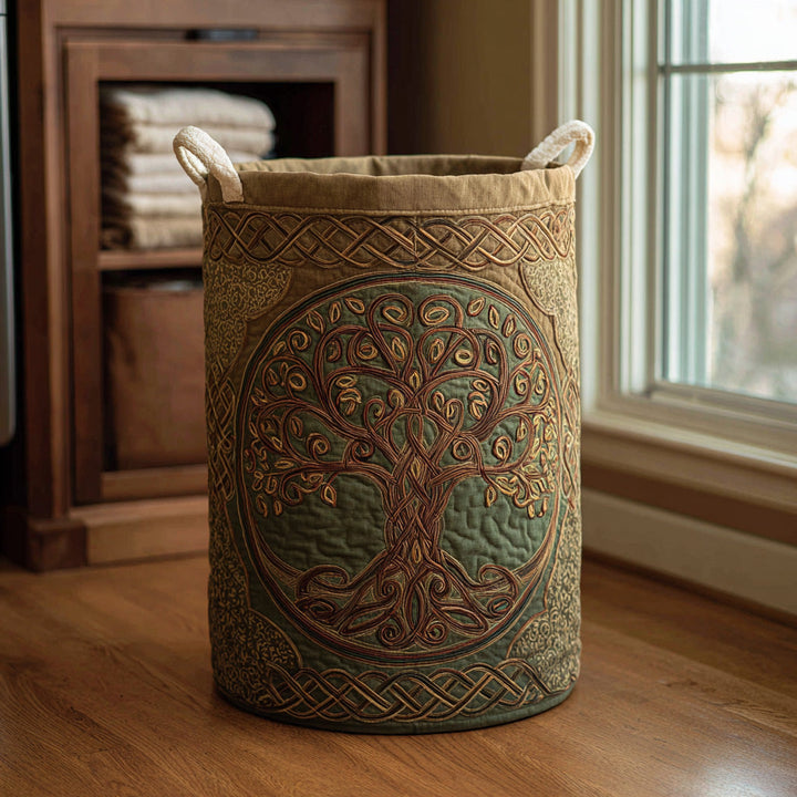 Árbol de la vida | Cesta de lavandería hecha a mano