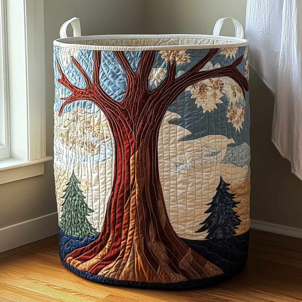Árbol de la vida | Canasta de lavandería hecha a mano