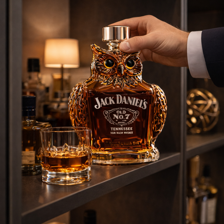 Botella de Whisky con Diseño de Búho