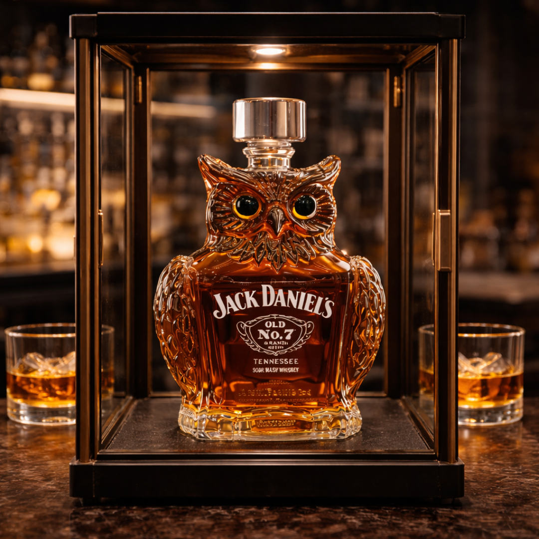 Botella de Whisky con Diseño de Búho