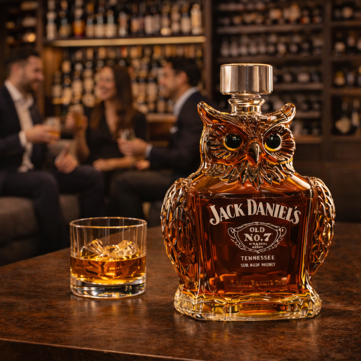 Botella de Whisky con Diseño de Búho