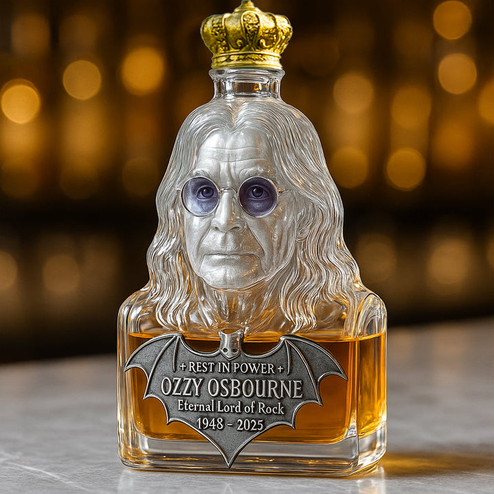 Botella de Whisky Tributo a Ozzy Osbourne con Caja de Exhibición de Vidrio