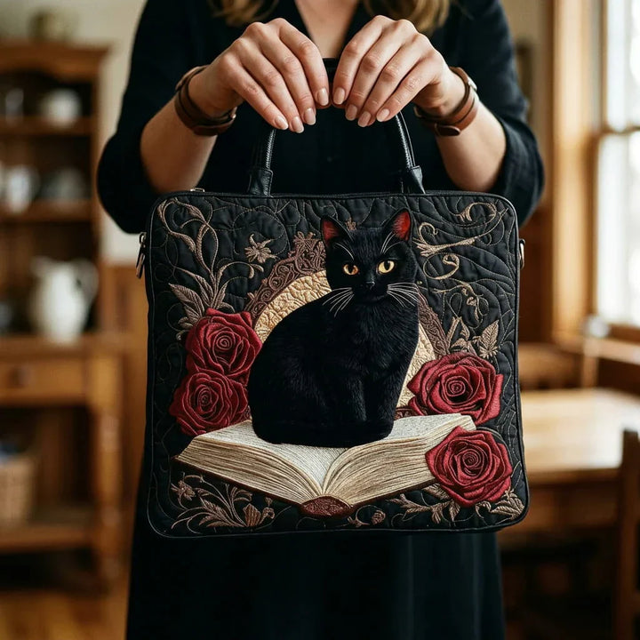Saco Artesanal Matelassé - Gato Negro y Libros