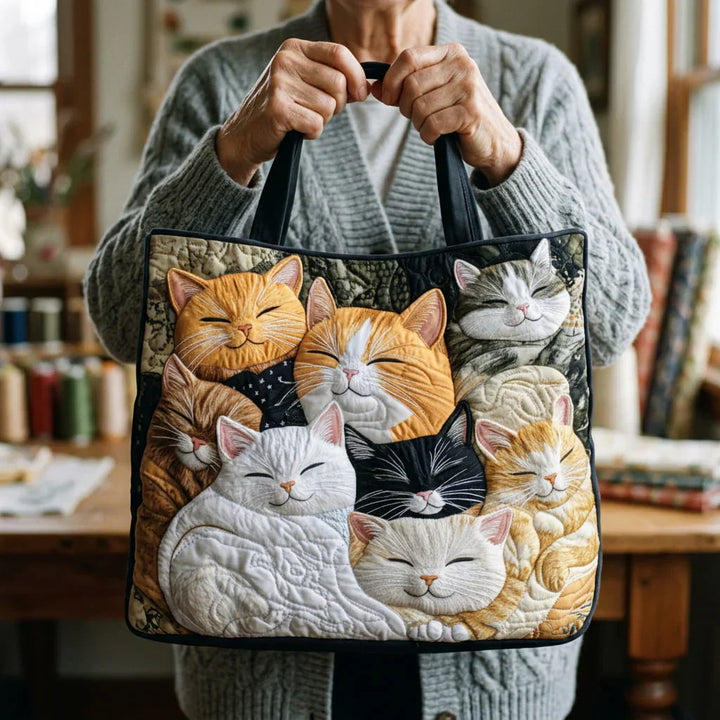 Saco Artesanal Matelassé - Sueños de Gatitos