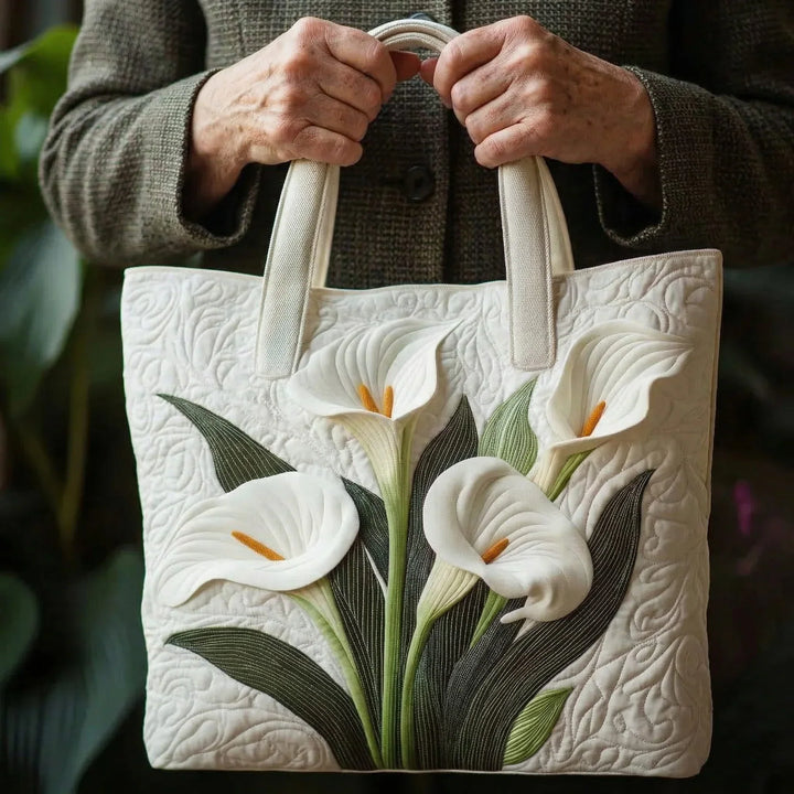 Bolso Tote Artesanal Matelassé - Blanco Aluminio