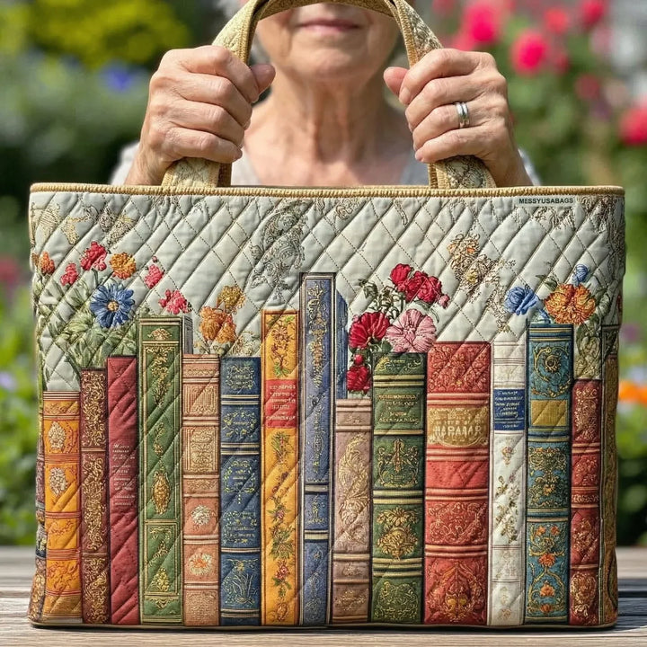 Bolsa de mano acolchada de la biblioteca encantada