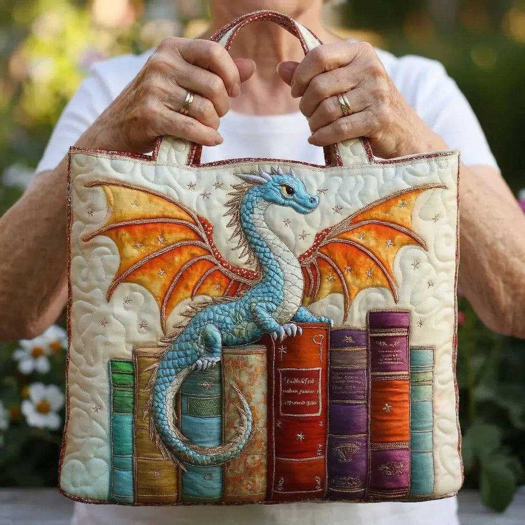 Bolso de acolchado de dragón esmeralda - Guardián de libros
