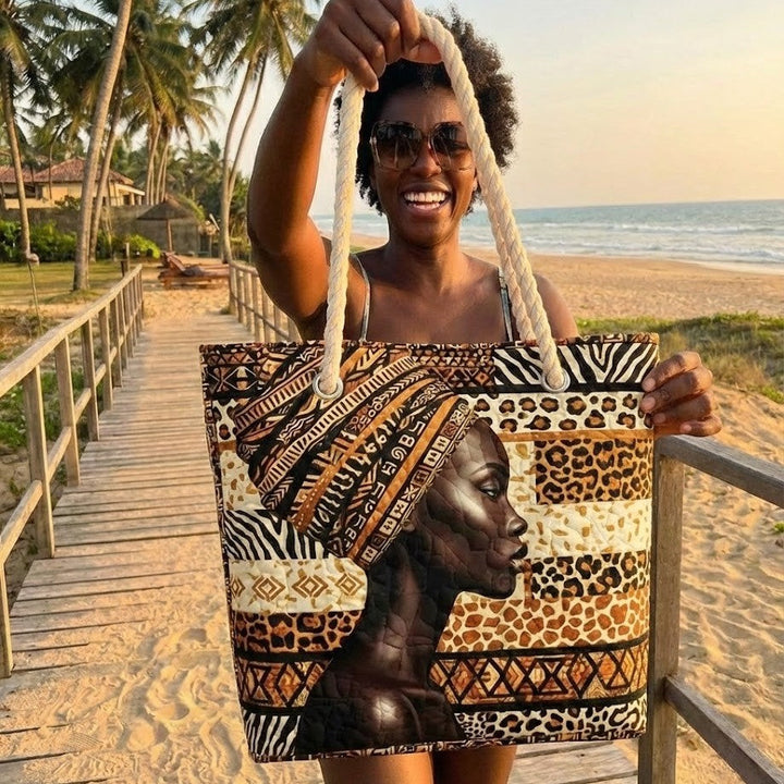 Reina Melanina Bolsa de Playa Hecha a Mano